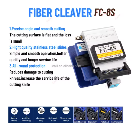 FTTX/FTTH tools optical fiber toolkit with power meter, visual fault locator, optical fiber cutter, kevlar scissors, fiber stripper, SC/FC adapter, carrying case, and other accessories