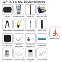 FTTX/FTTH tools optical fiber toolkit with power meter, visual fault locator, optical fiber cutter, kevlar scissors, fiber stripper, SC/FC adapter, carrying case, and other accessories