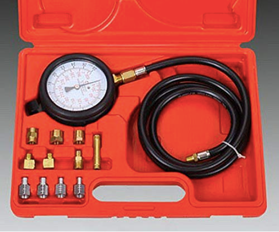 Engine Oil and Transmission Pressure Tester Gauge Diagnostic Test Kit with Adapters Case 300 PSI